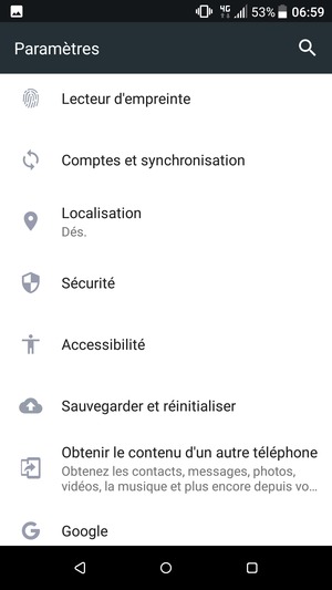 Faites défiler et sélectionnez Sauvegarder et réinitaliser