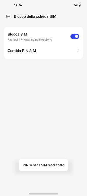 Il tuo PIN scheda SIM è stato modificato