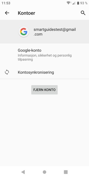 Velg Kontosynkronisering