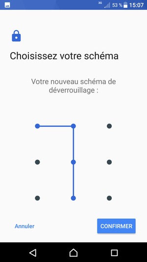 Dessinez de nouveau le schéma de déverrouillage et sélectionnez CONFIRMER