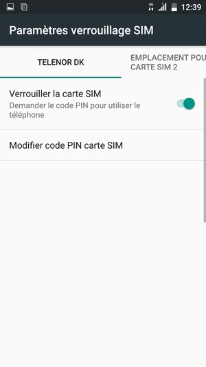 Sélectionnez Public puis Modifier code PIN carte SIM
