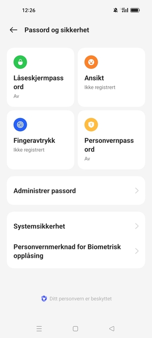 Velg Systemsikkerhet