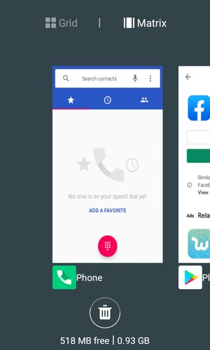 Select the Delete icon to close all running apps