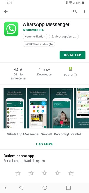 Vælg INSTALLER
