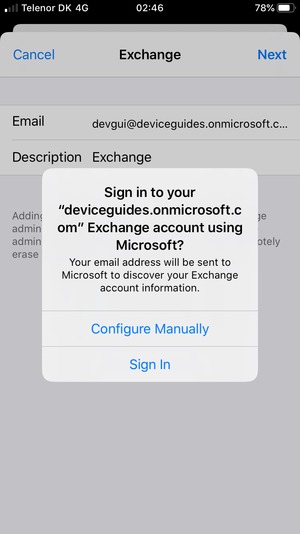 Select Configure Manually