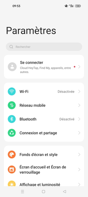 Sélectionnez Réseau mobile