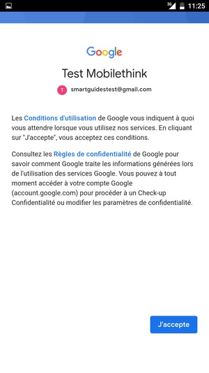 Sélectionnez J'accepte