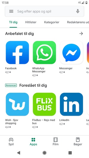 Vælg søgefeltet