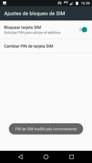 Su PIN de SIM ha sido cambiado