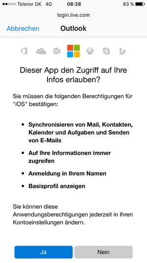 Wählen Sie Ja