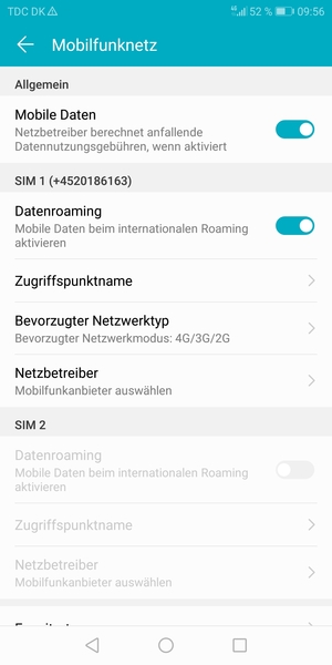 Schalten Sie Datenroaming an oder aus