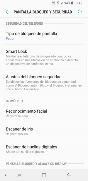 El teléfono ha sido asegurado con un bloqueo de pantalla