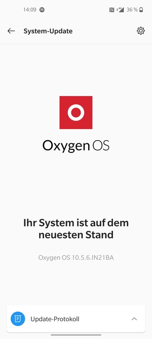 Falls Ihr Handy aktualisiert ist, wird Ihnen der folgende Bildschirm angezeigt