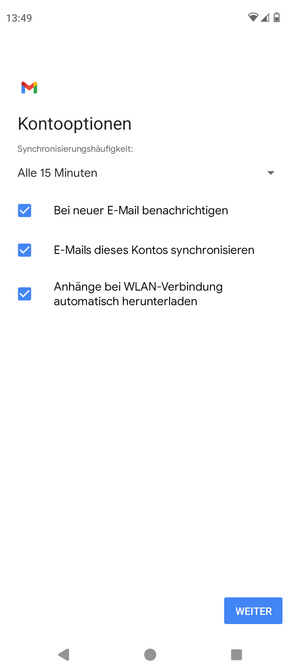 Wählen Sie WEITER
