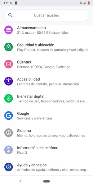 Desplácese y seleccione Seguridad y ubicación