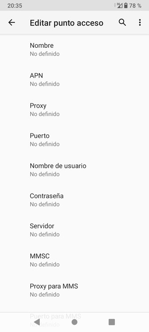 Introduzca la información de MMS
