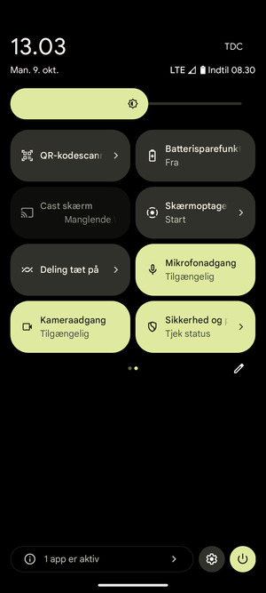 Vælg Batterisparefunktion