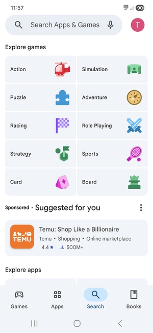 Select the Search bar