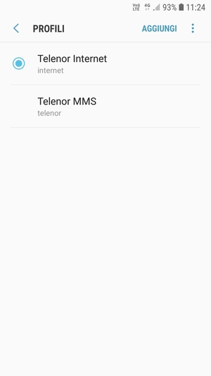 Seleziona il tasto Menu
