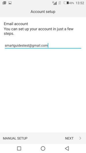 Enter your Gmail or Hotmail address and select NEXT