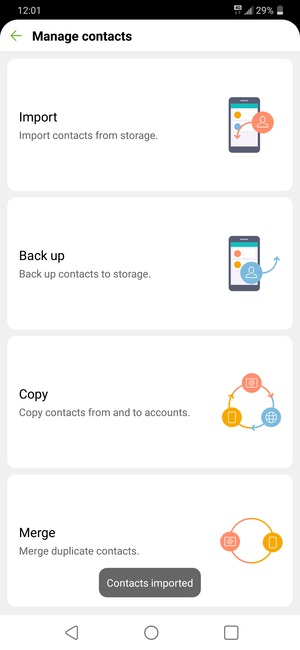 Your contacts will be saved to your Google account and saved to your phone the next time Google is synced.