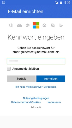 Geben Sie Ihre Passwort ein und wählen Sie Anmelden