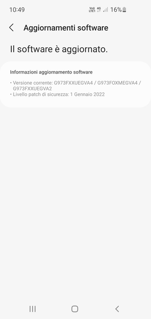 Se il tuo telefono è aggiornato, vedrai la seguente schermata