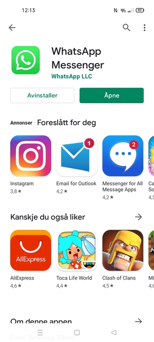 Velg Åpne