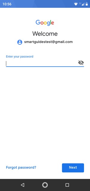 Enter your password and select Next