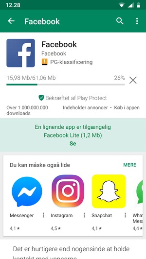 Afvent at installeringen er afsluttet