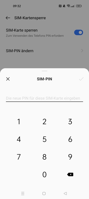 Geben Sie Ihre Neue PIN für die SIM-Karte ein und wählen Sie OK