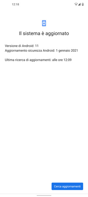 Se il tuo telefono è aggiornato, vedrai la seguente schermata