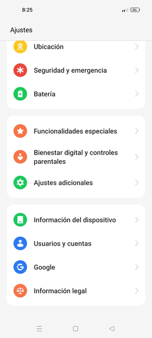 Desplácese y seleccione Ajustes adicionales