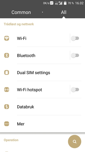 Velg Dual SIM settings