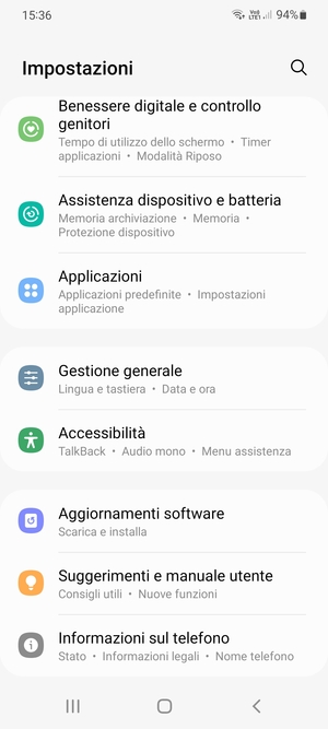 Scorri e seleziona Aggiornamenti software