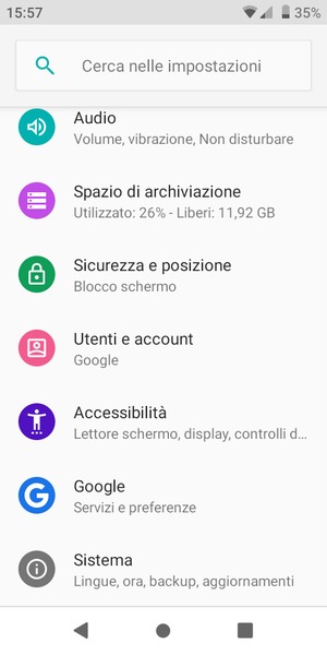 Scorri e seleziona Utenti e account
