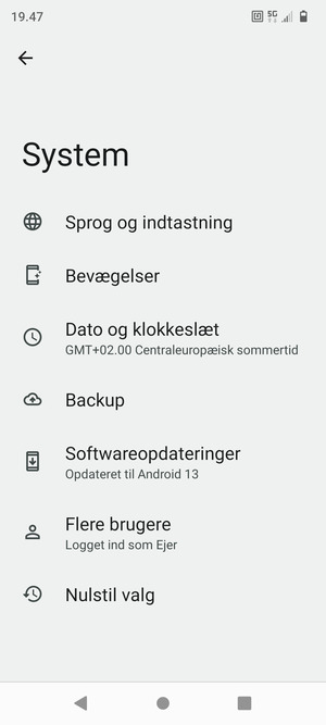 Vælg Backup