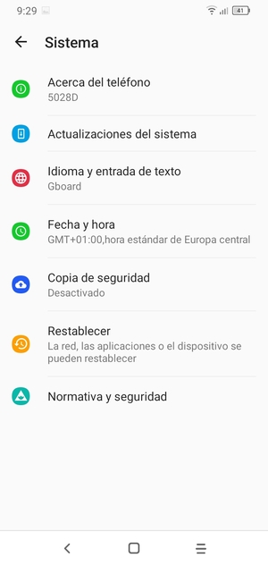 Seleccione Copia de seguridad