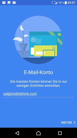 Geben Sie Ihre E-Mail-Adresse ein und wählen Sie WEITER