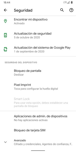 Desplácese y seleccione Bloqueo de tarjeta SIM