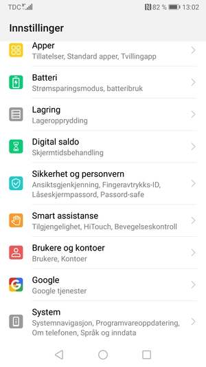 Bla til og velg Sikkerhet og personvern