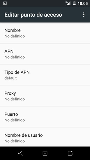 Introduzca la información de Internet