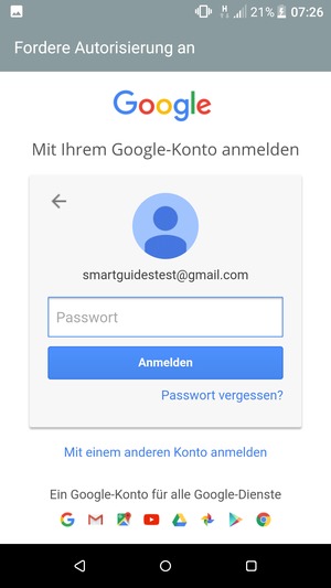 Geben Sie Ihre Passwort ein und wählen Sie Anmelden