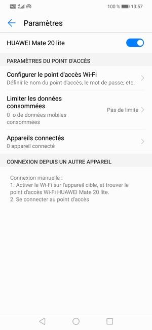 Votre téléphone est maintenant configuré pour être utilisé comme modem