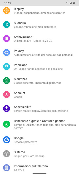 Scorri e seleziona Sistema