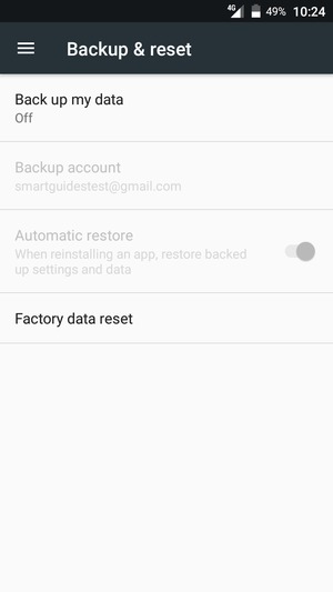 Select Back up my data
