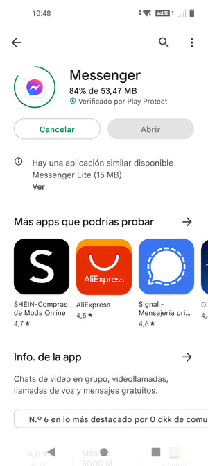 Espere a que el proceso de instalación finalice