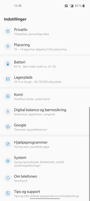 Scroll til og vælg System