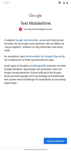 Vælg Jeg accepterer