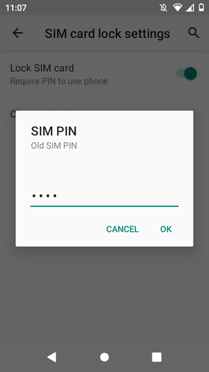 Enter your Old SIM PIN and select OK
